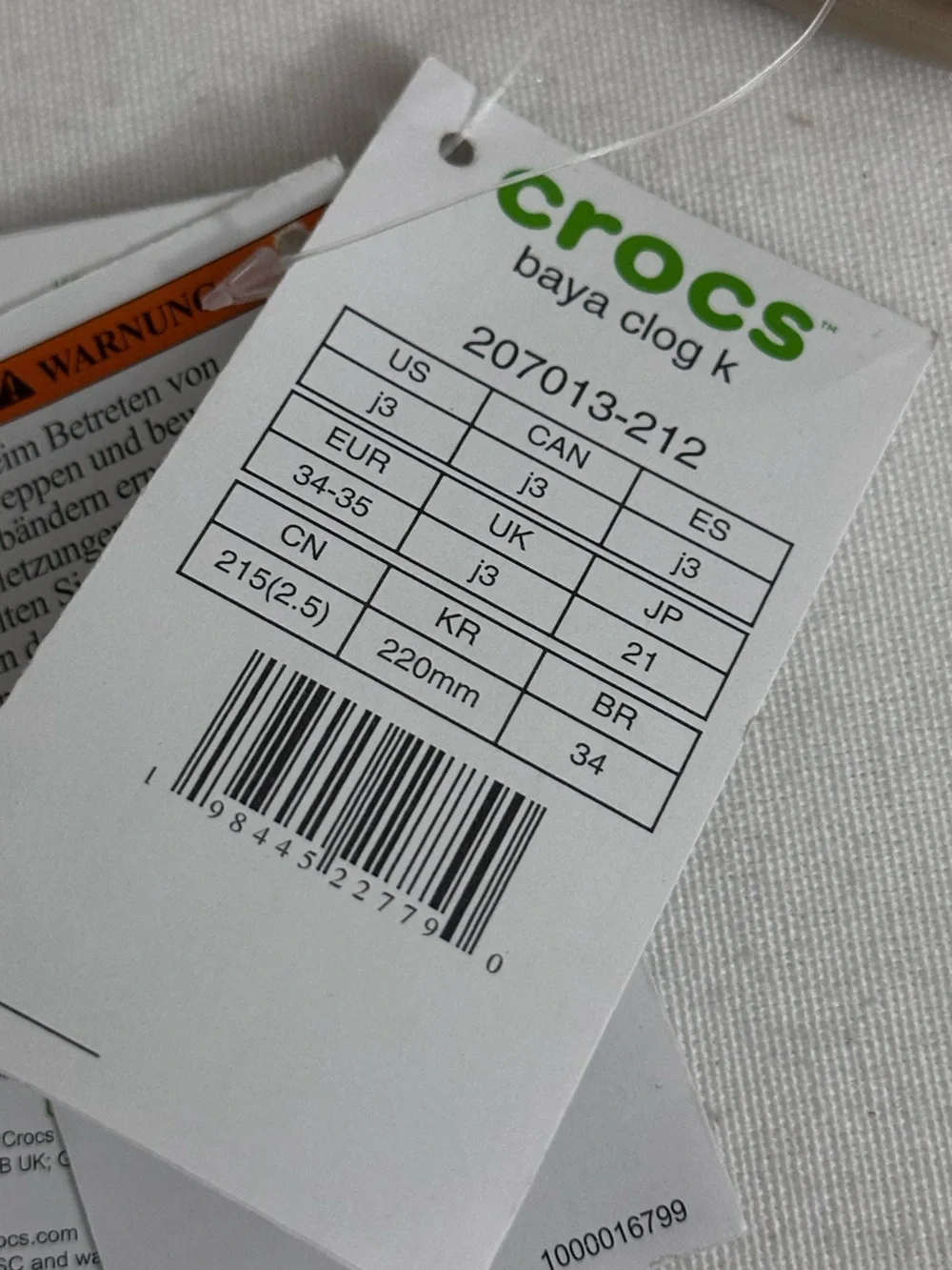 Crocs Baya Big Kids Size J3 Khaki